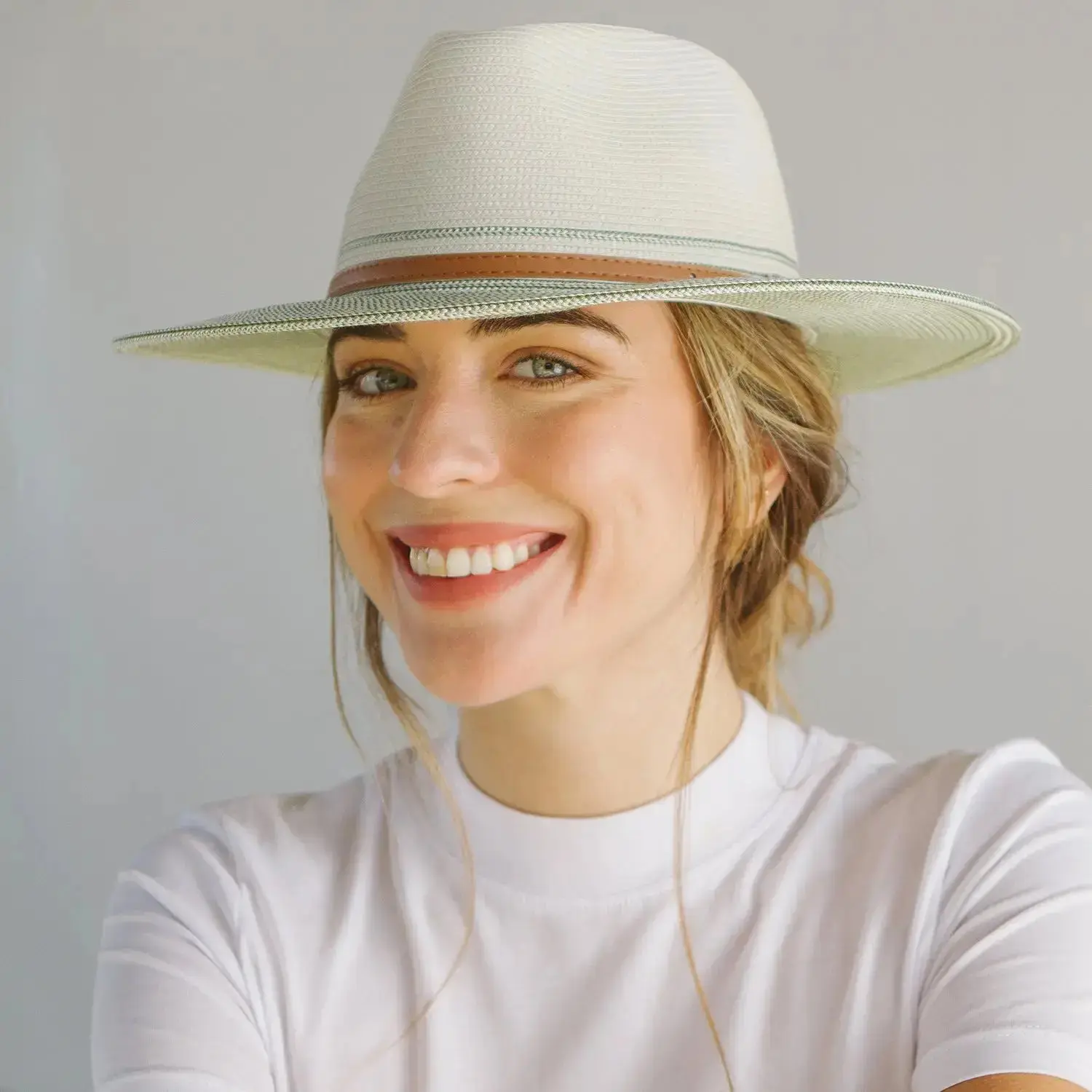 Bella - Ivory/Sage Brown Belt