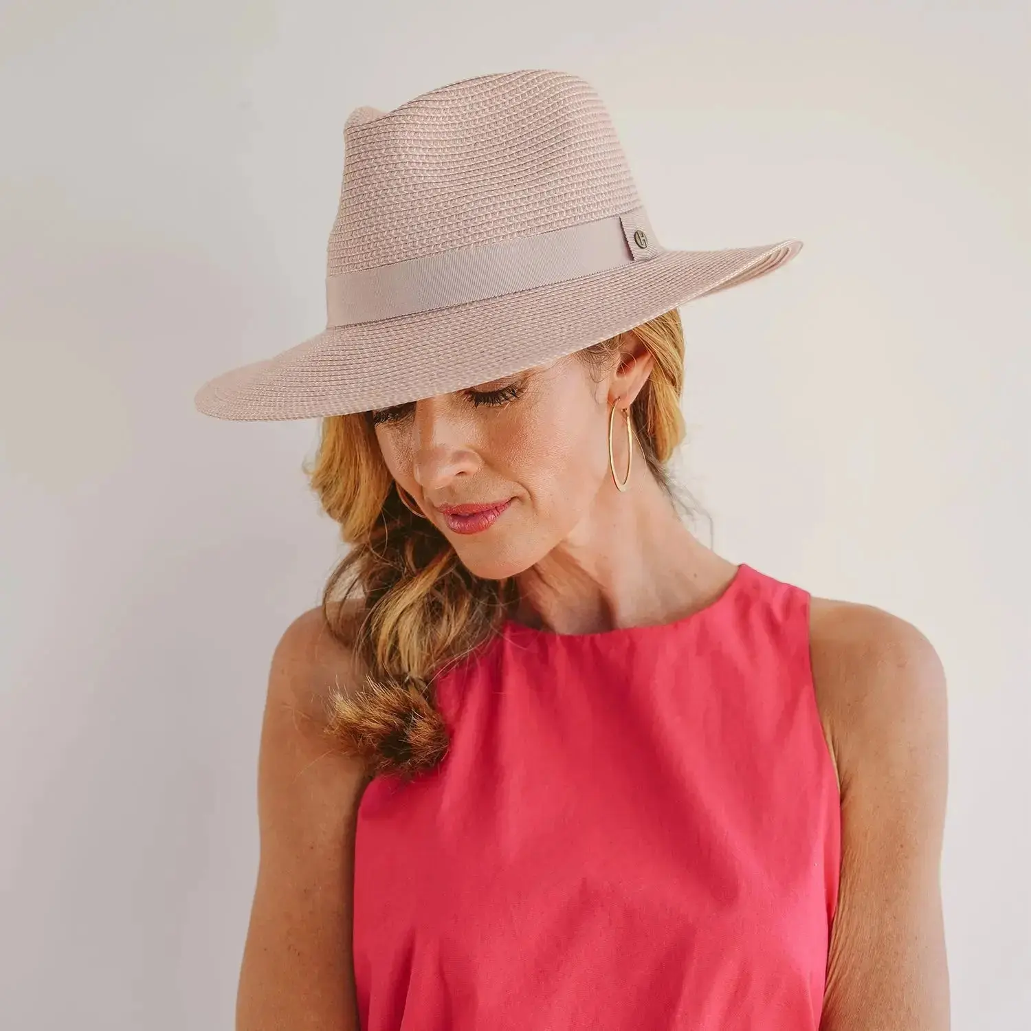 Serenity Fedora - Rose/White