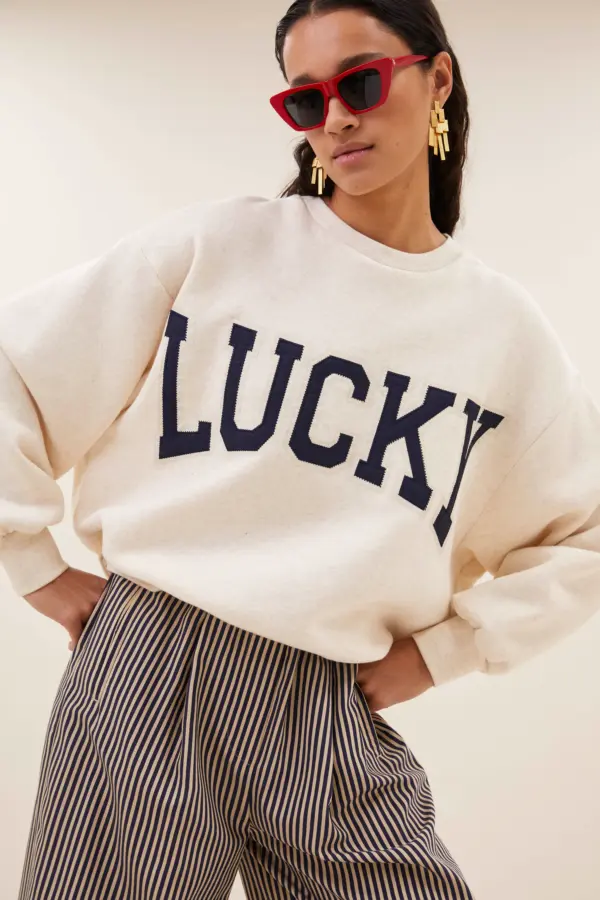 lili patchwork sweater - Oyster Melee