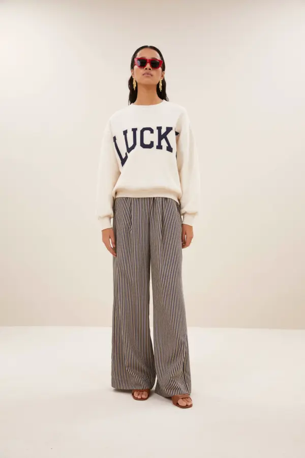 lili patchwork sweater - Oyster Melee