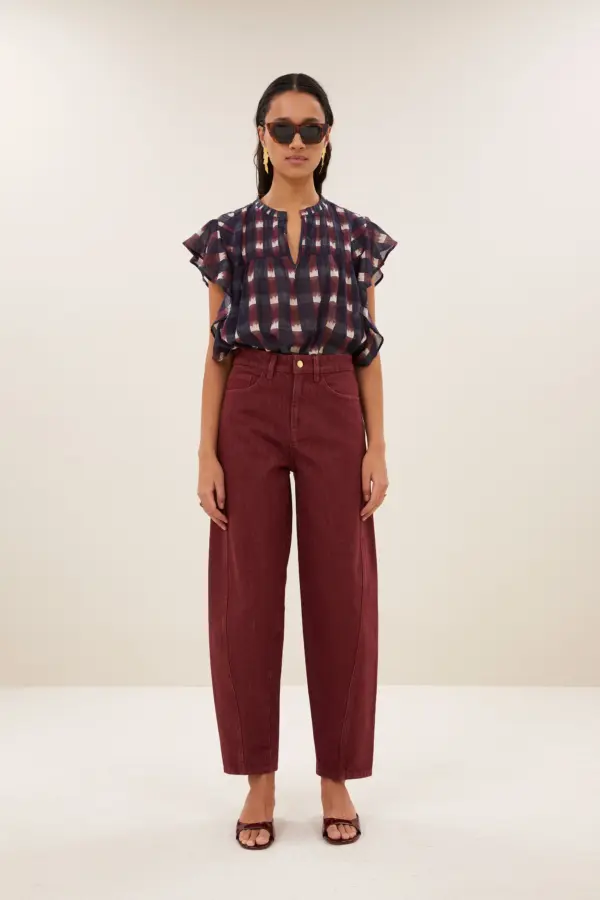 begum wine jeans - wine
