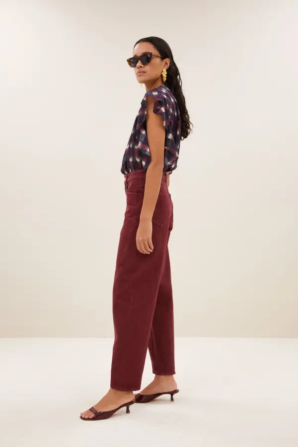 begum wine jeans - wine