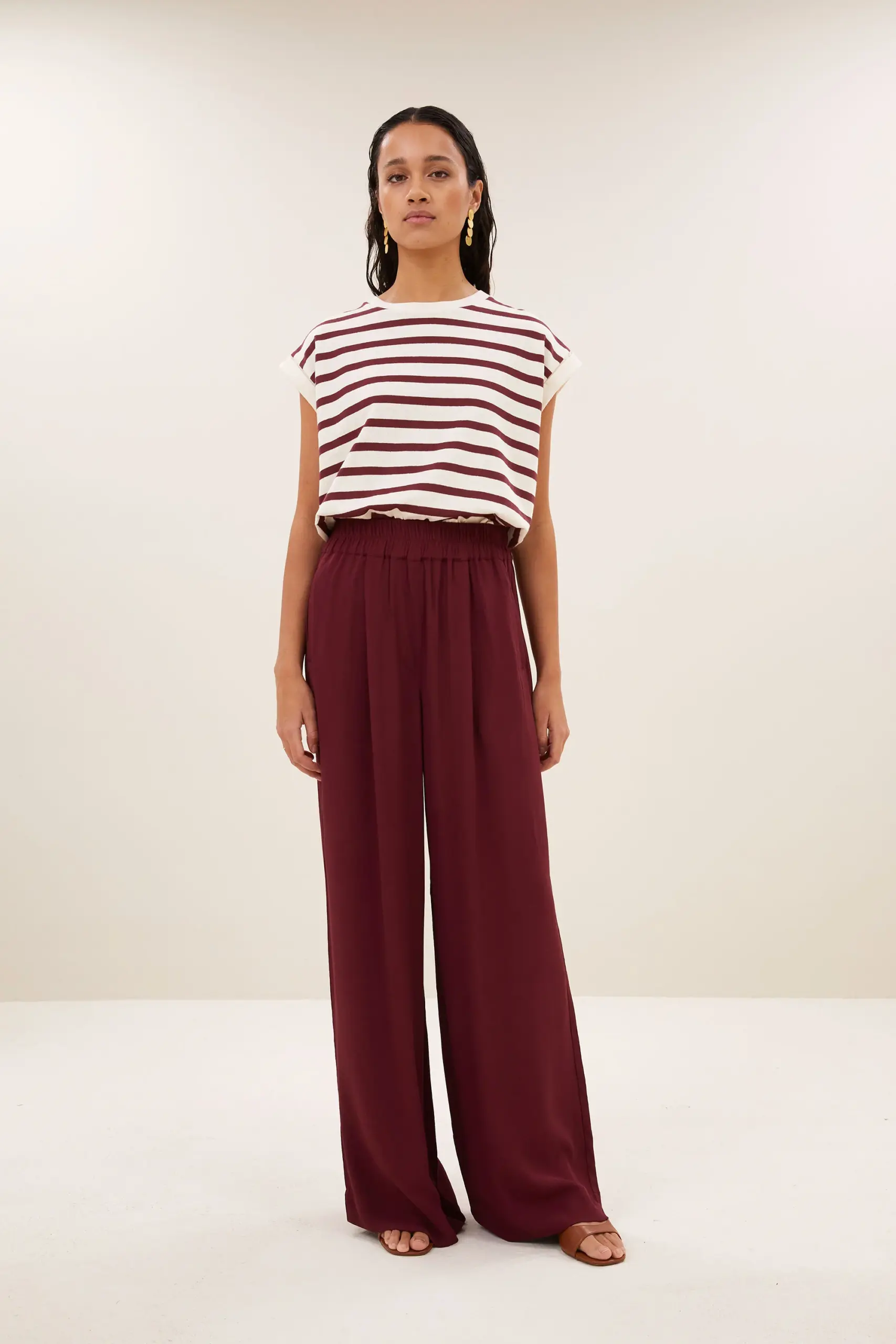 benji viscose pants - wine