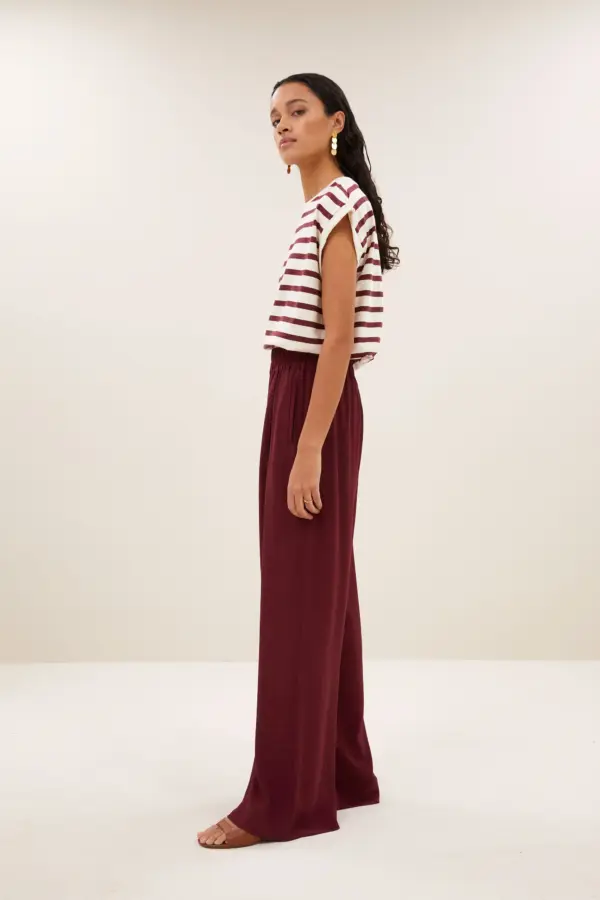 benji viscose pants - wine