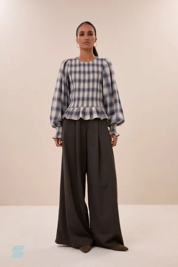 yena tokyo check blouse - tokyo check