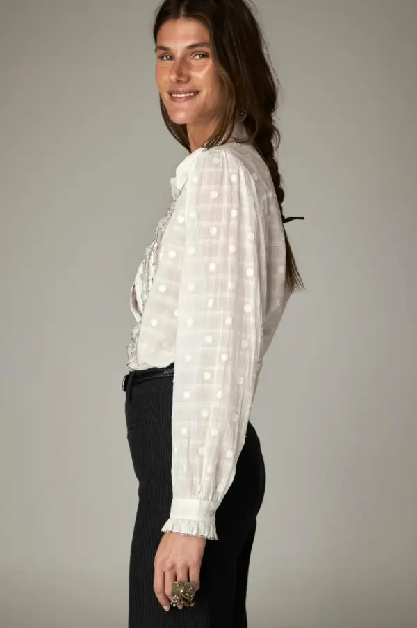 Blouse met ruches - Wit