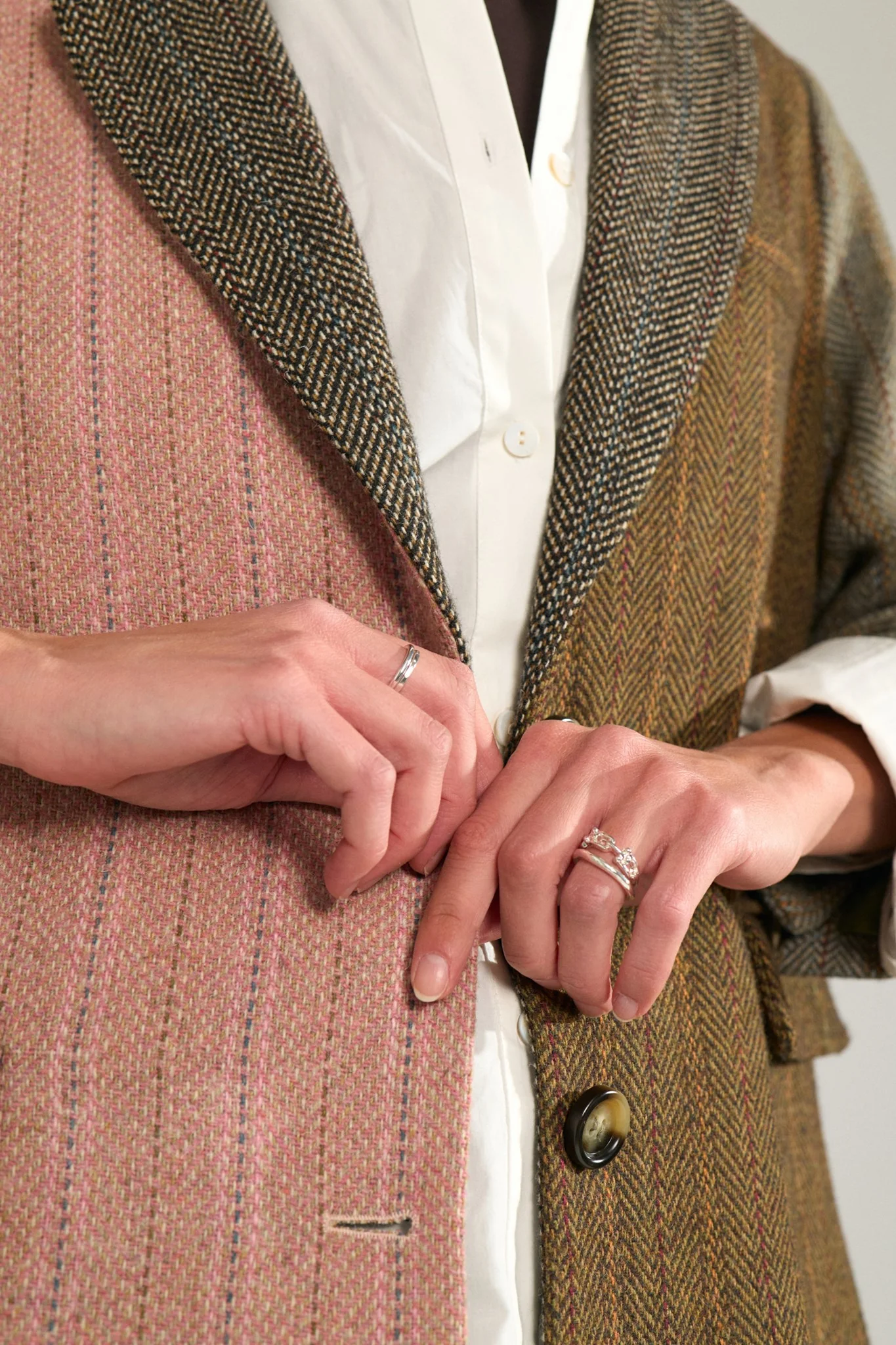 Nuavey Herringbone Blazer - Bruin - Afbeelding 3