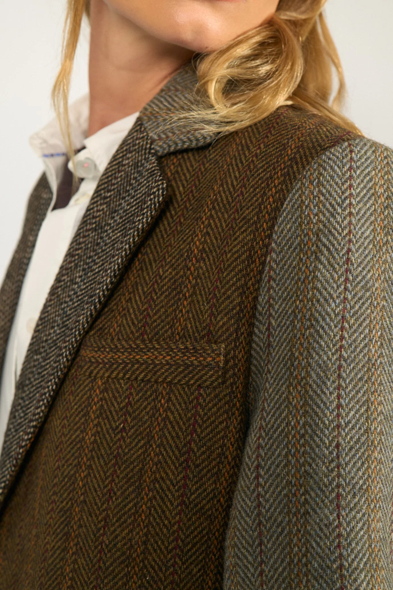 Nuavey Herringbone Blazer - Bruin - Afbeelding 4