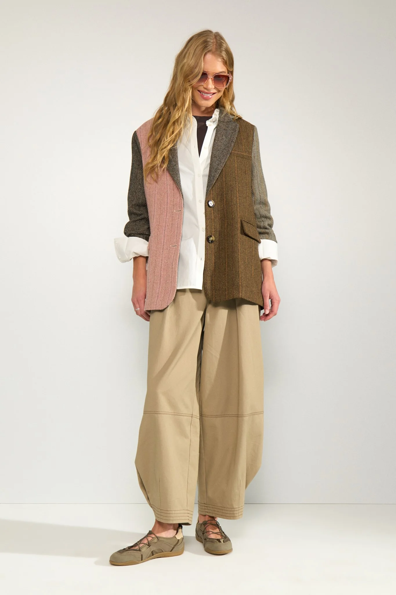 Nuavey Herringbone Blazer - Bruin - Afbeelding 5