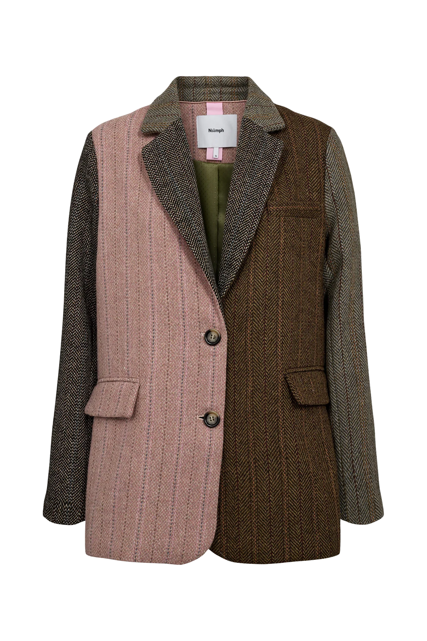 Nuavey Herringbone Blazer - Bruin - Afbeelding 6
