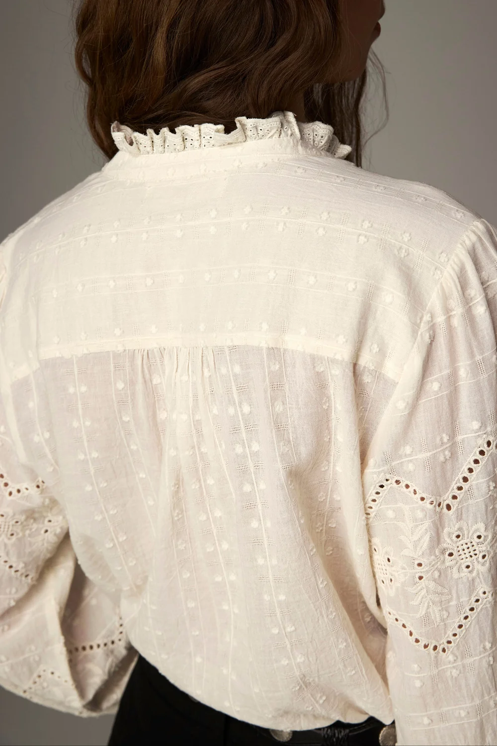 Blouse met embroidery details - Off white - Afbeelding 4