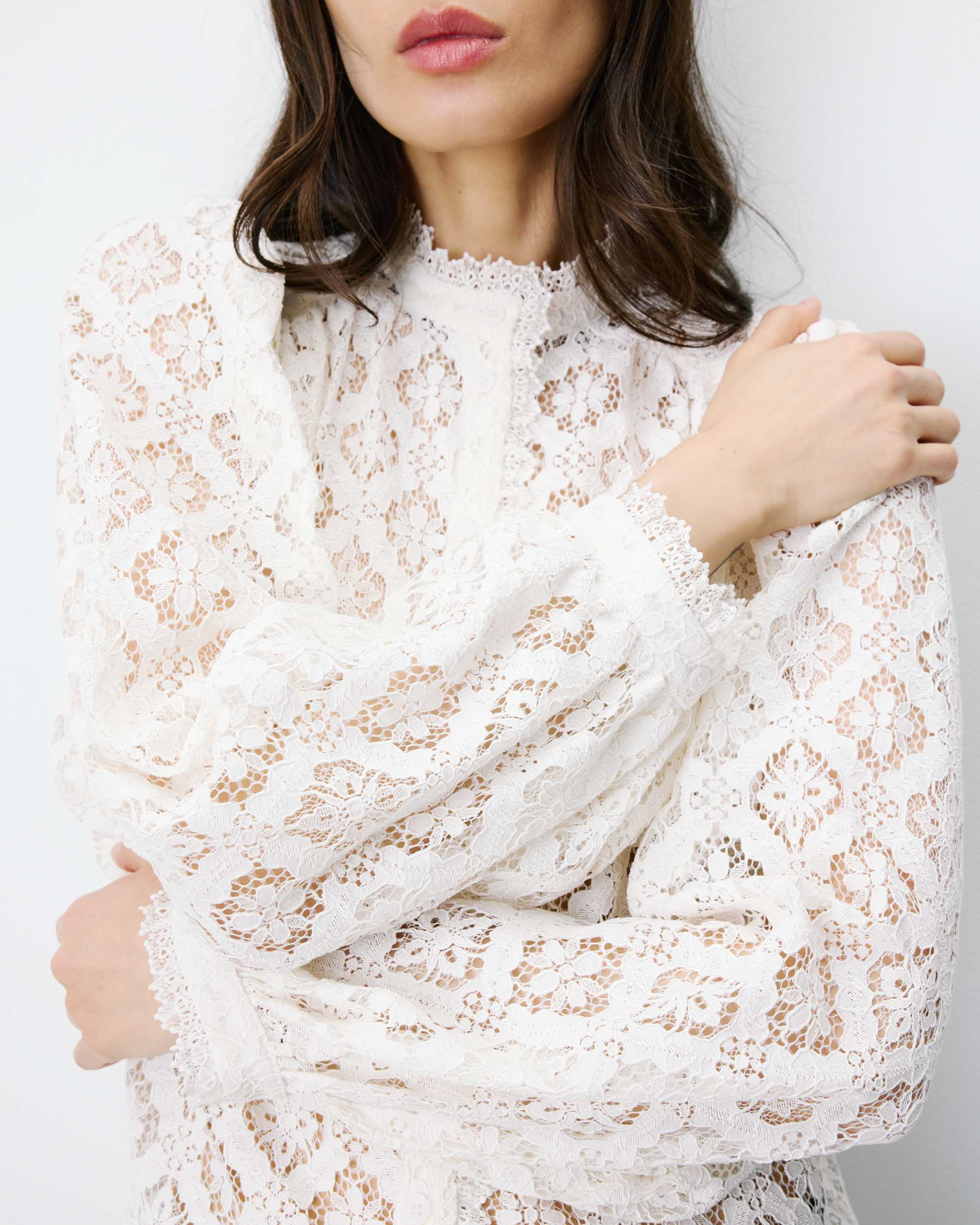 Blouse van kant - Ivory - Afbeelding 2
