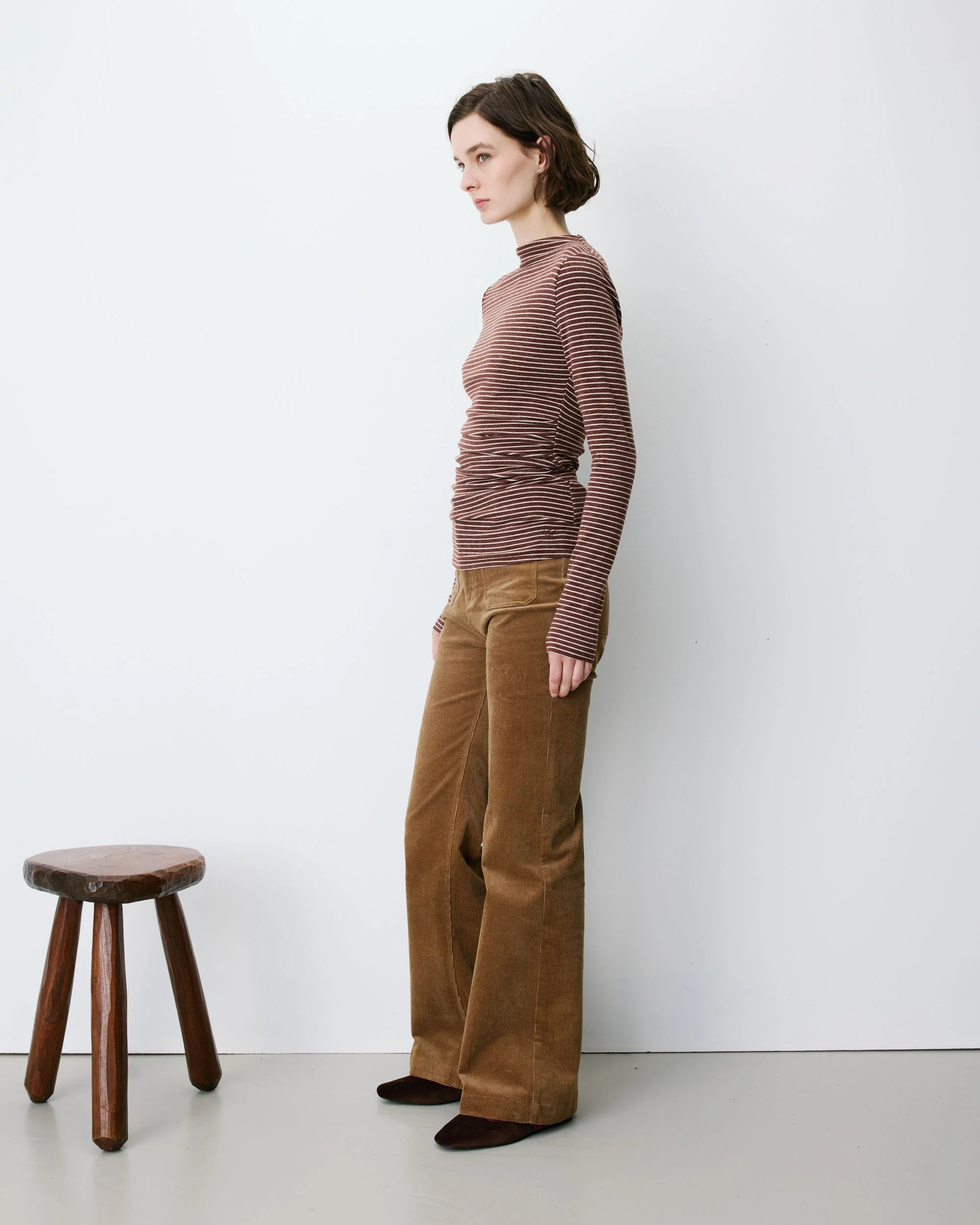 Longsleeve met plooi in taille - Terracotta - Afbeelding 2