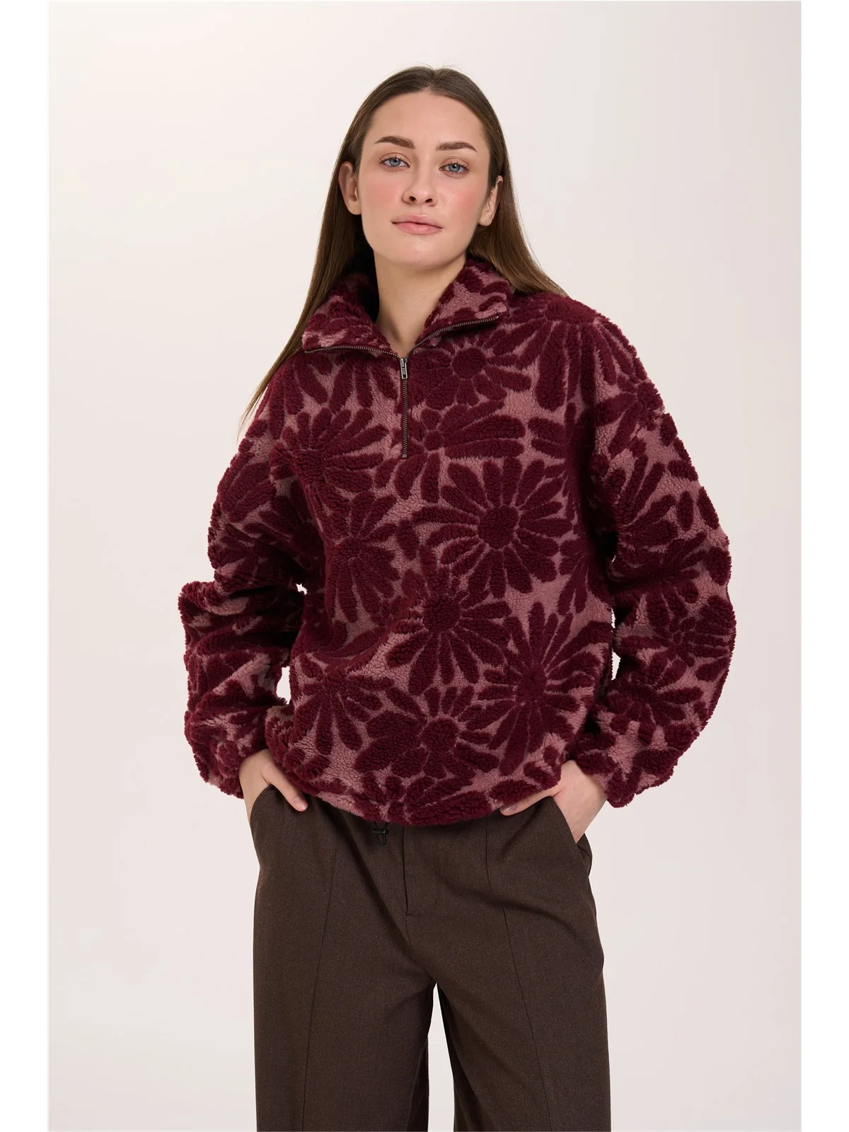 Sweatshirt - bordeaux rood