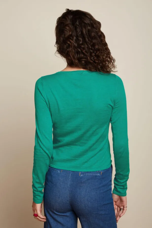Cardi Roundneck Cocoon - Groen