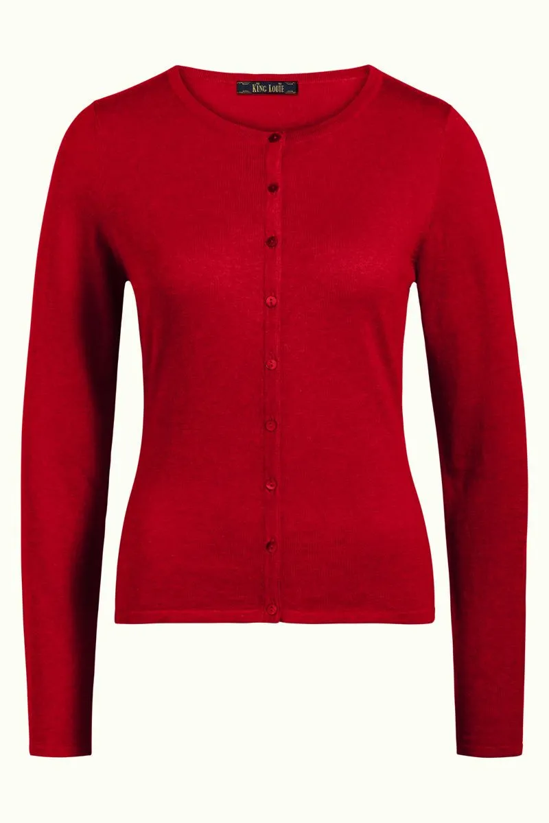 Cardi Roundneck Cocoon - Rood - Afbeelding 3