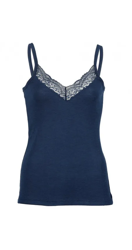 Ladies Tanktop Lace - Donkerblauw