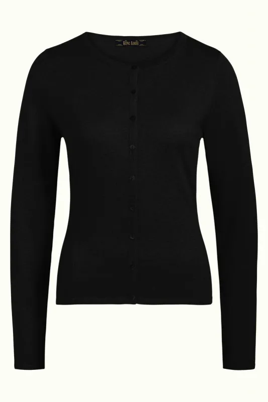 Cardi Roundneck Cocoon - Zwart - Afbeelding 3