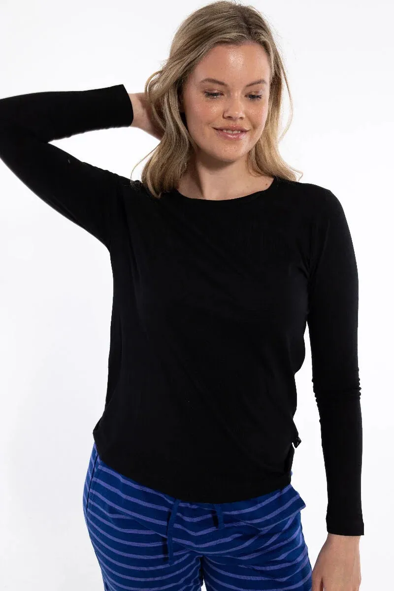 Danejubii LS Modal Tee - Zwart - Afbeelding 2