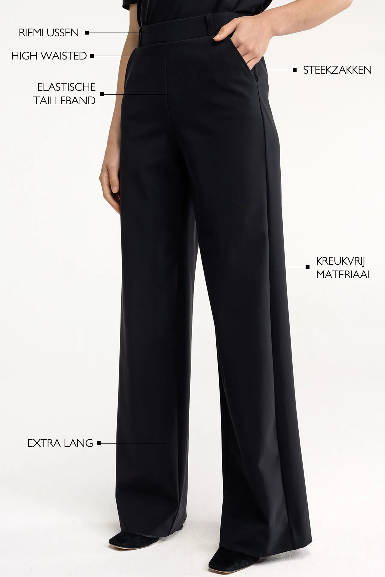 Lexie LONG bonded trousers - Zwart - Afbeelding 4