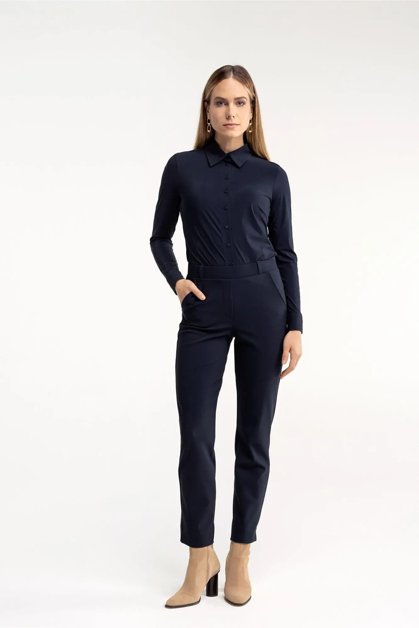 Anne bonded trousers - Blauw