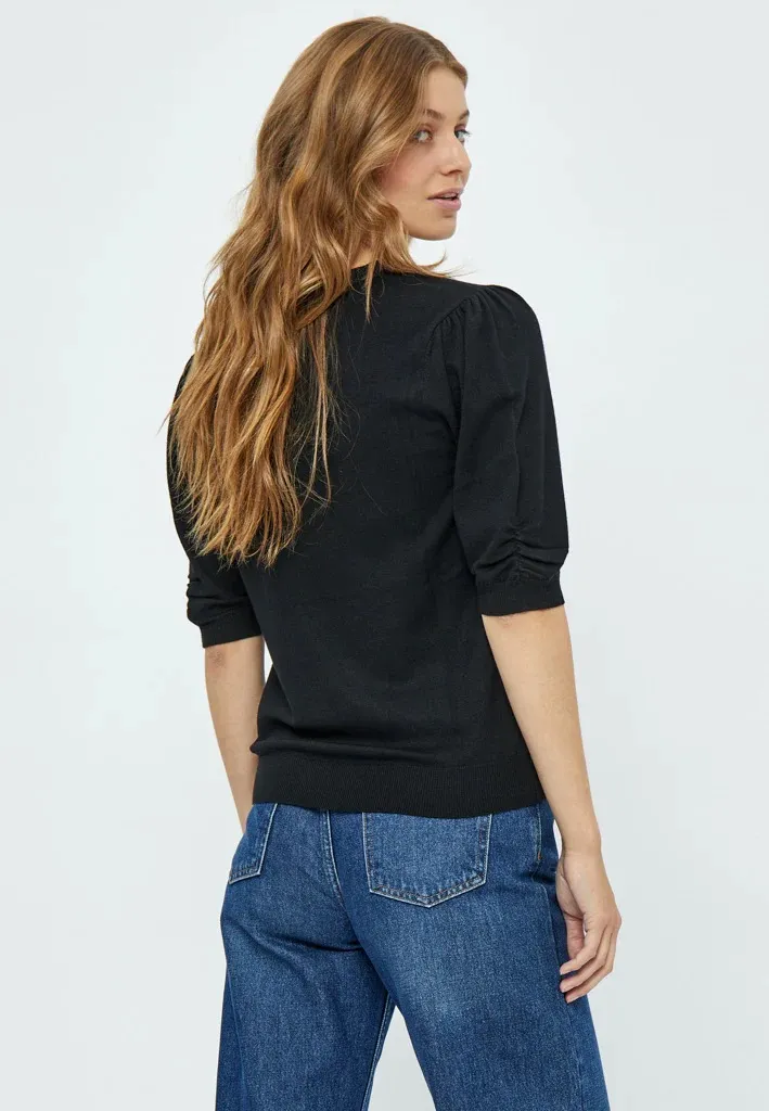 MSPam Scoop Neck Knit T-Shirt - Zwart - Afbeelding 2