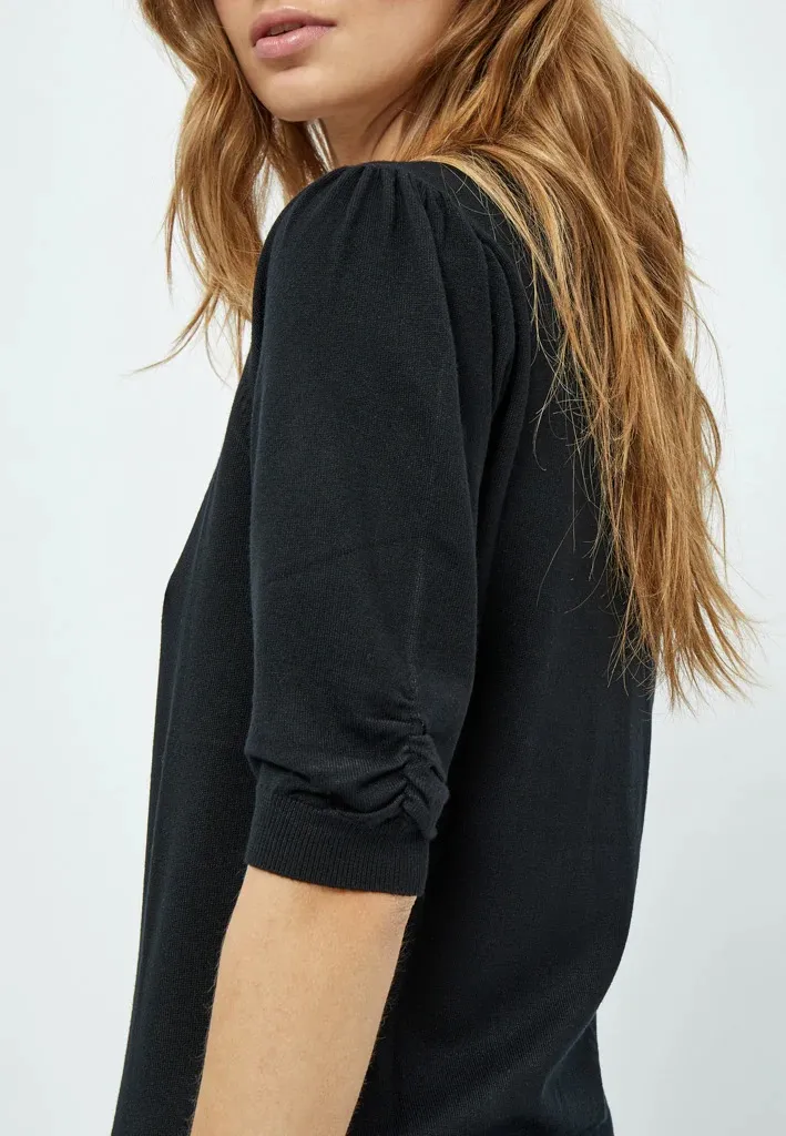 MSPam Scoop Neck Knit T-Shirt - Zwart - Afbeelding 4
