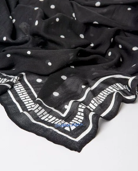 Rectangular Printed Scarf 100x180cm - Zwart - Afbeelding 3