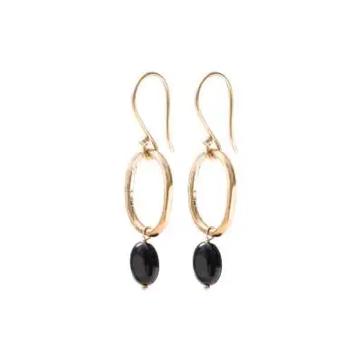 Graceful Black Onyx GP Earrings - Black Onyx