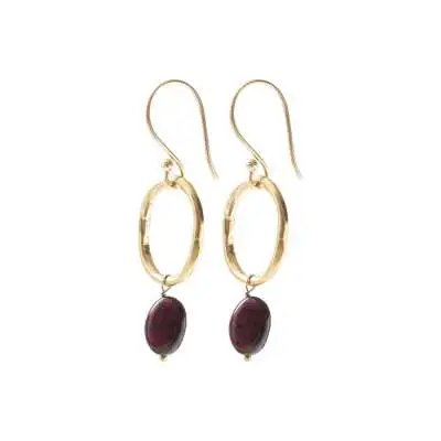 Graceful Garnet GP Earrings - Garnet
