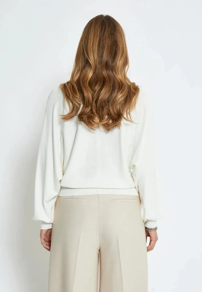 MSDana Bat Sleeve Knit Pullover - Wit - Afbeelding 3
