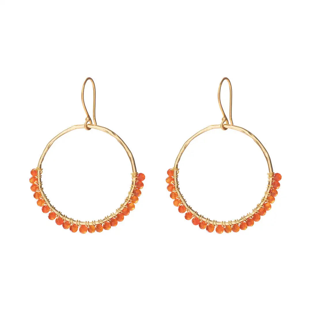 Kindness Carnelian GP Earrings - Carnelian