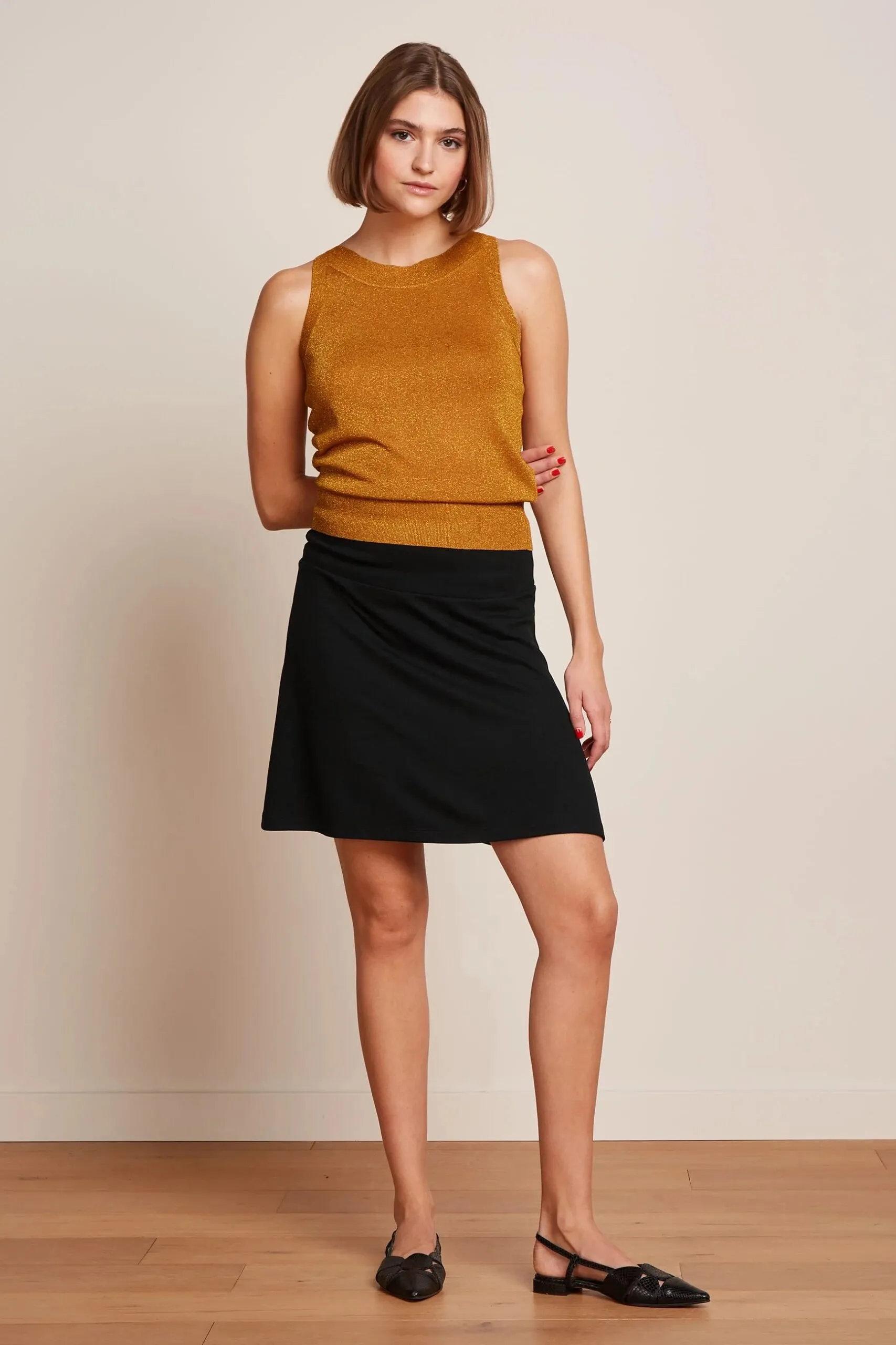 Border Skirt Milano Uni - Zwart - Afbeelding 3