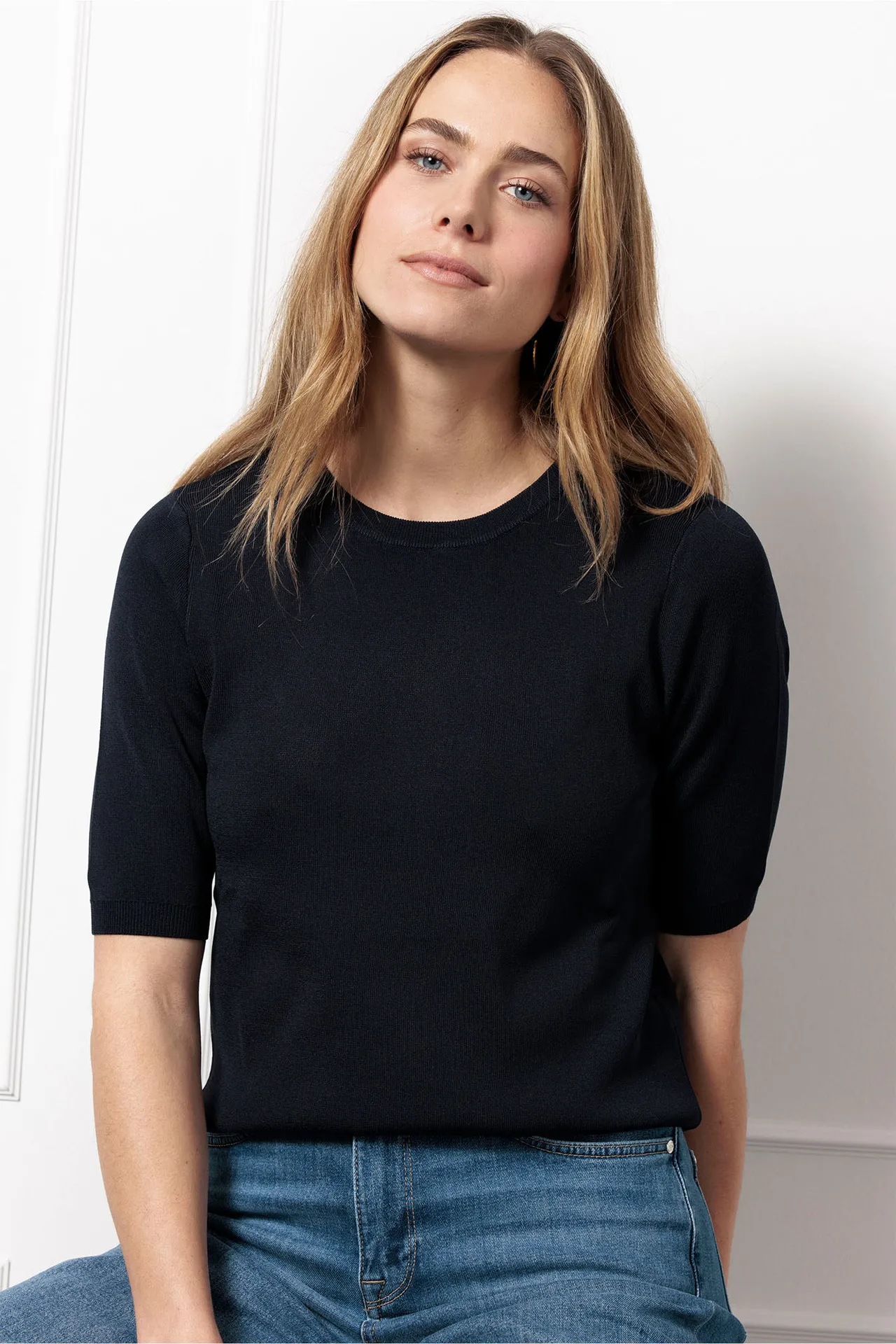 Lana ssl solid pullover - Blauw