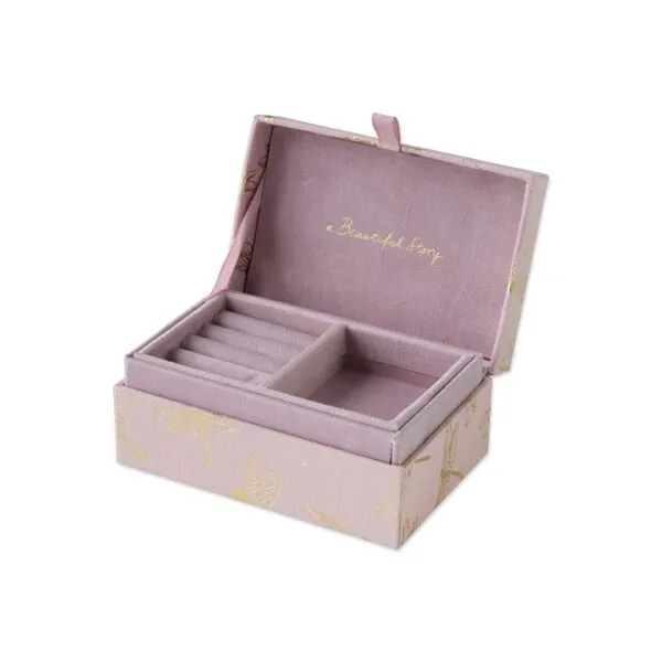 Small jewelry box with ring inlay, Dragonfly - geen