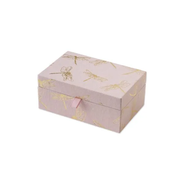 Small jewelry box with ring inlay, Dragonfly - geen