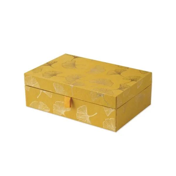 Large jewelry box with mirror, Ginkgo - geen