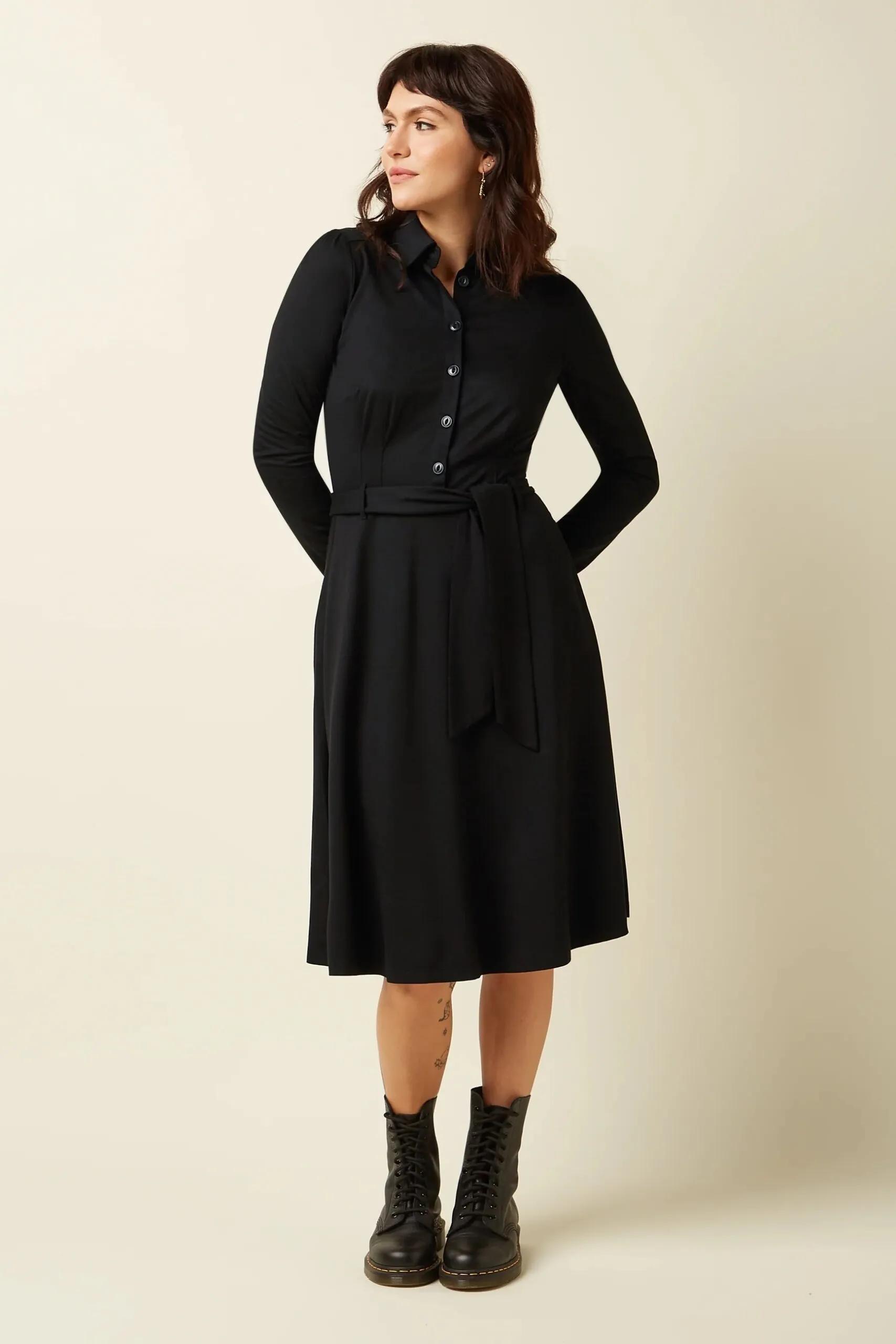Sheeva Dress Viscose Classic - Zwart