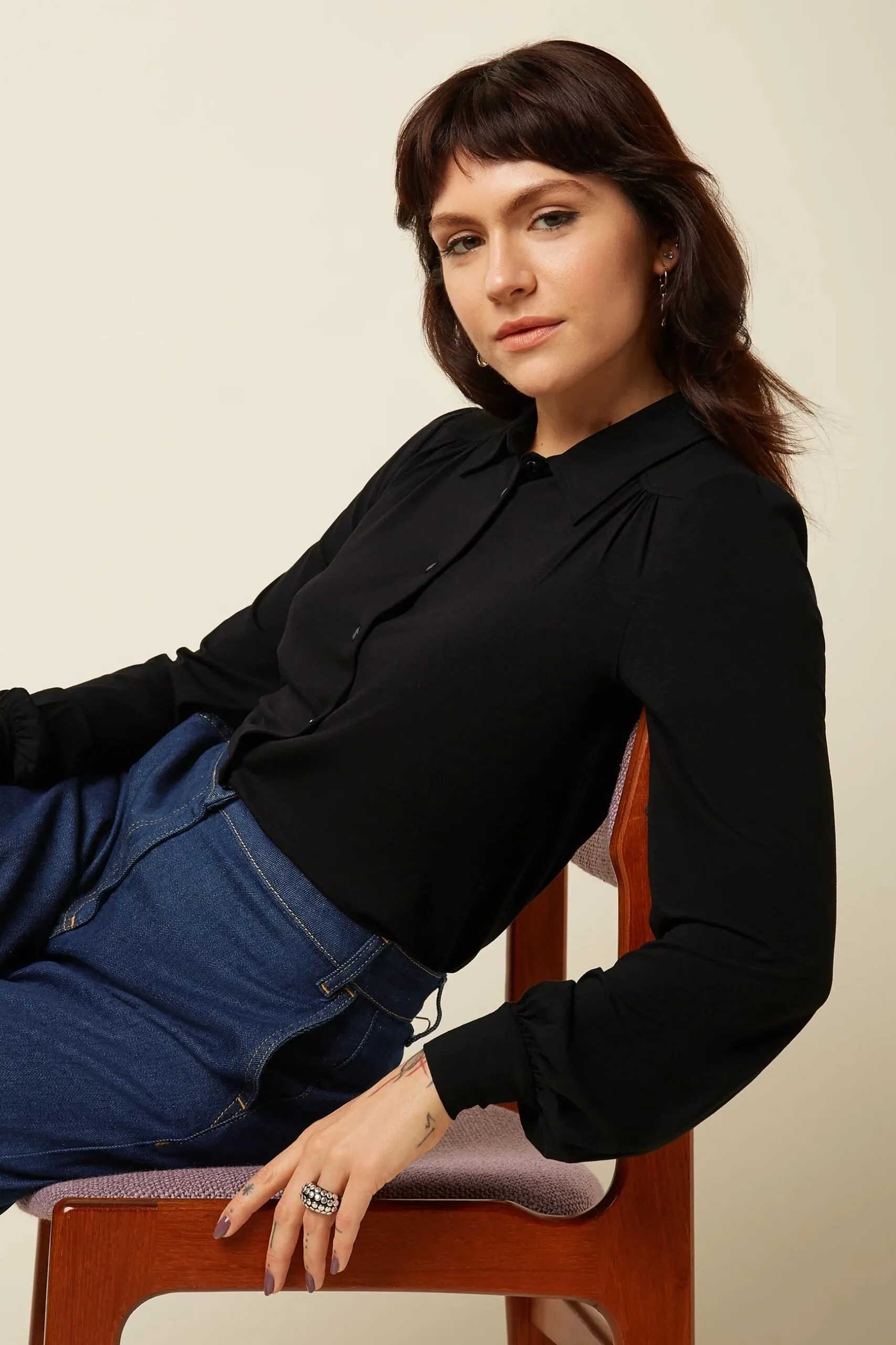 Carina Blouse Viscose Light - Zwart - Afbeelding 2