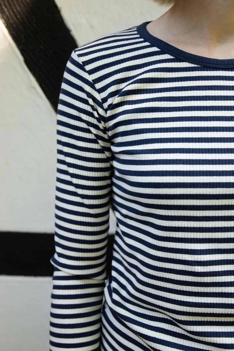 Danehero Ribbing Tee - Navy - Afbeelding 2