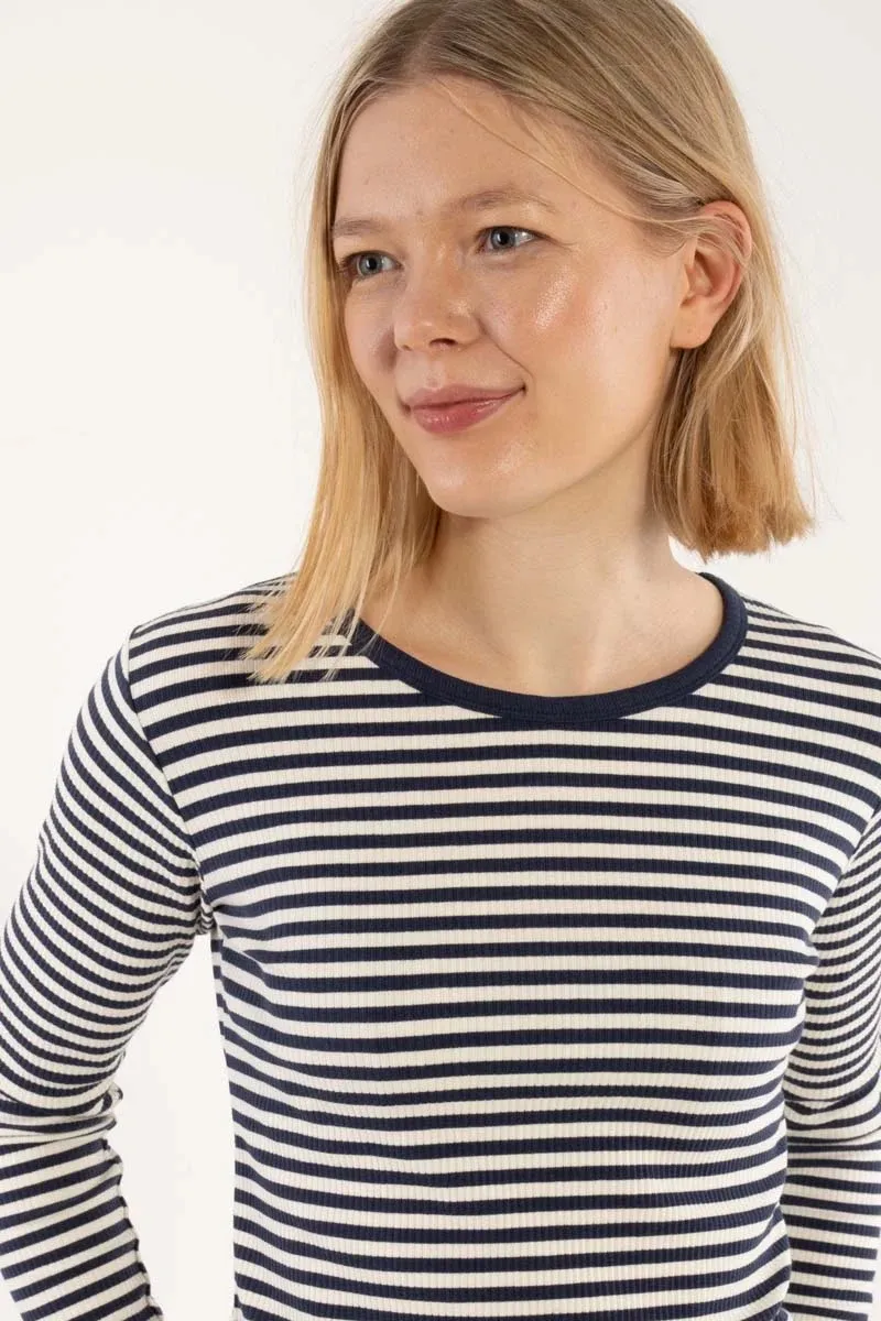 Danehero Ribbing Tee - Navy - Afbeelding 4
