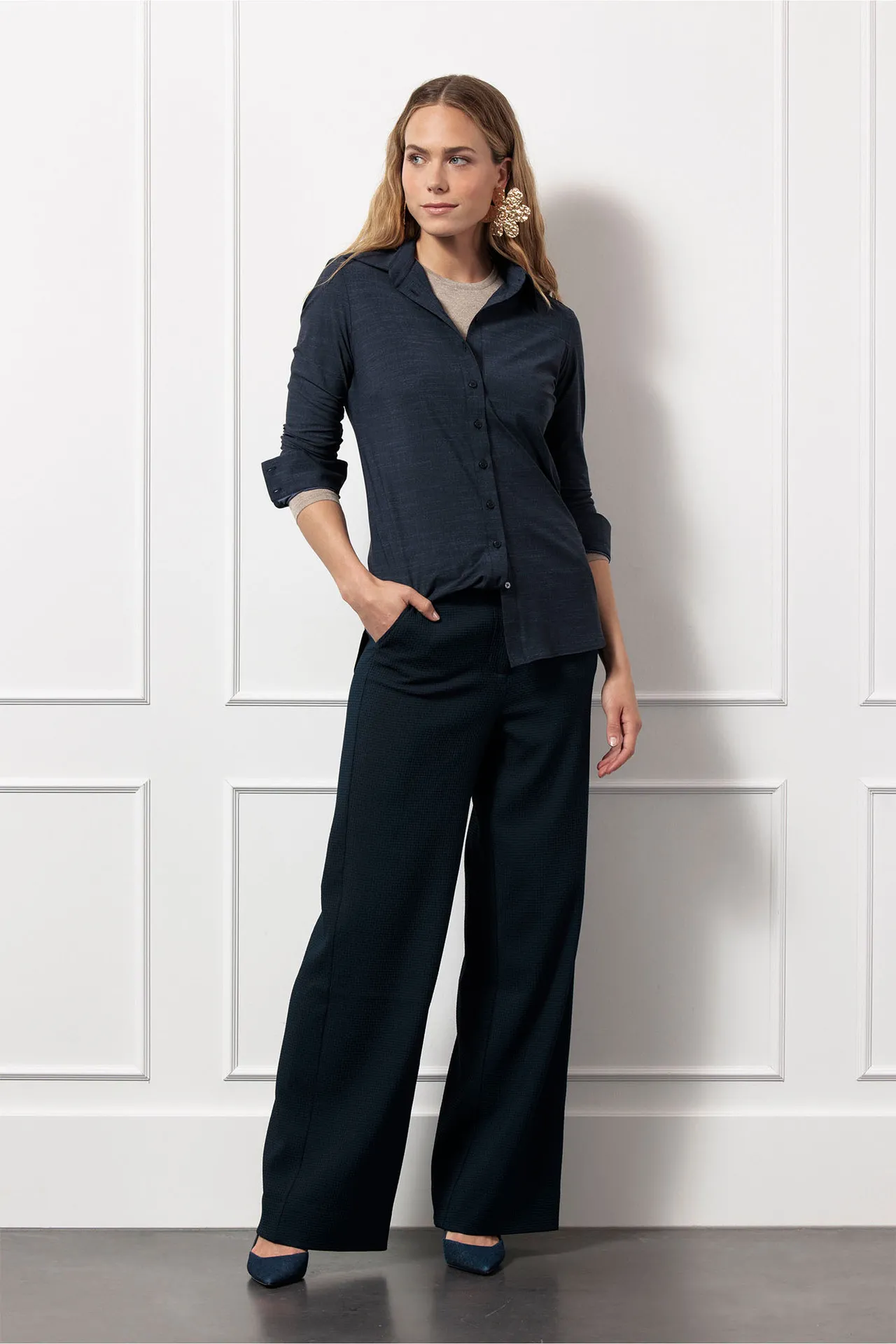 Poppy denim blouse - Dark Blue/Black