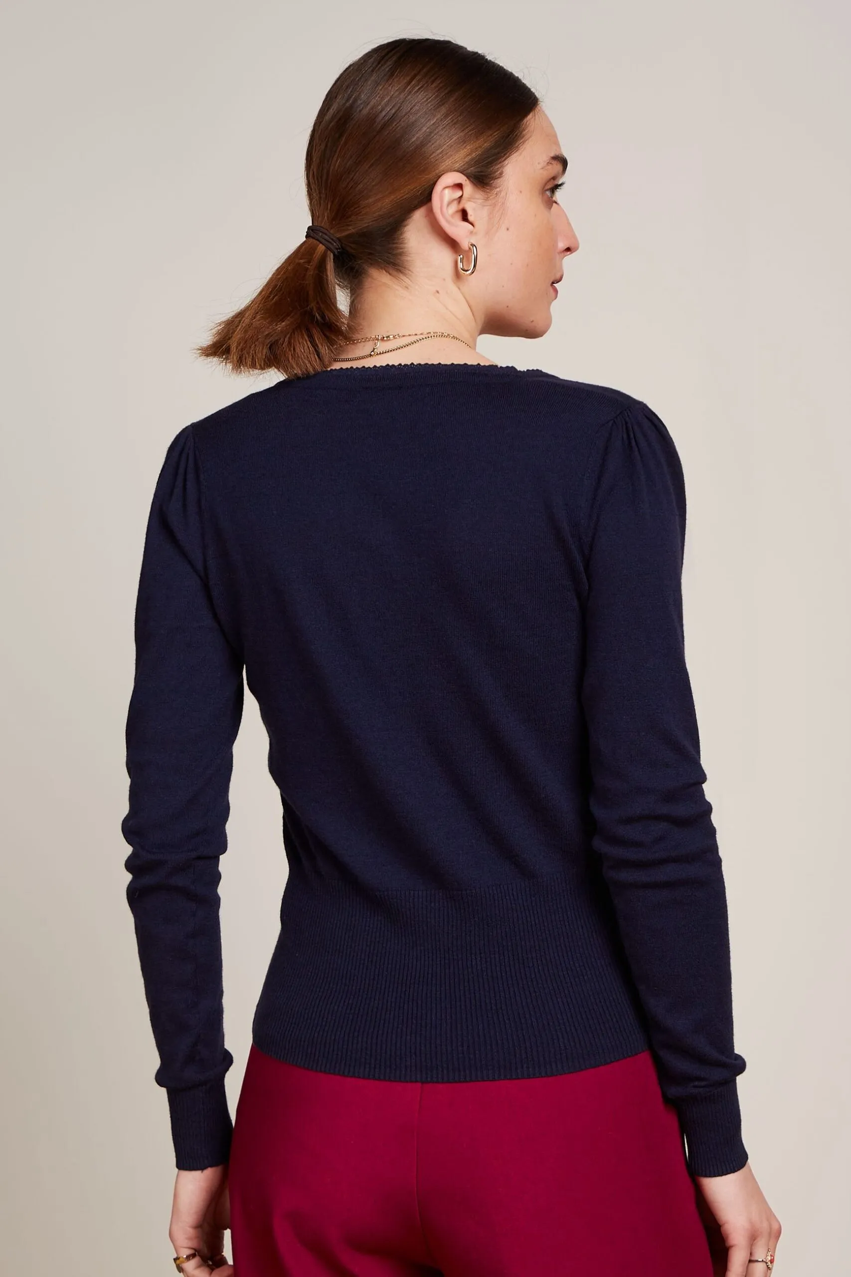 Cardi V Cocoon - Donkerblauw - Afbeelding 4