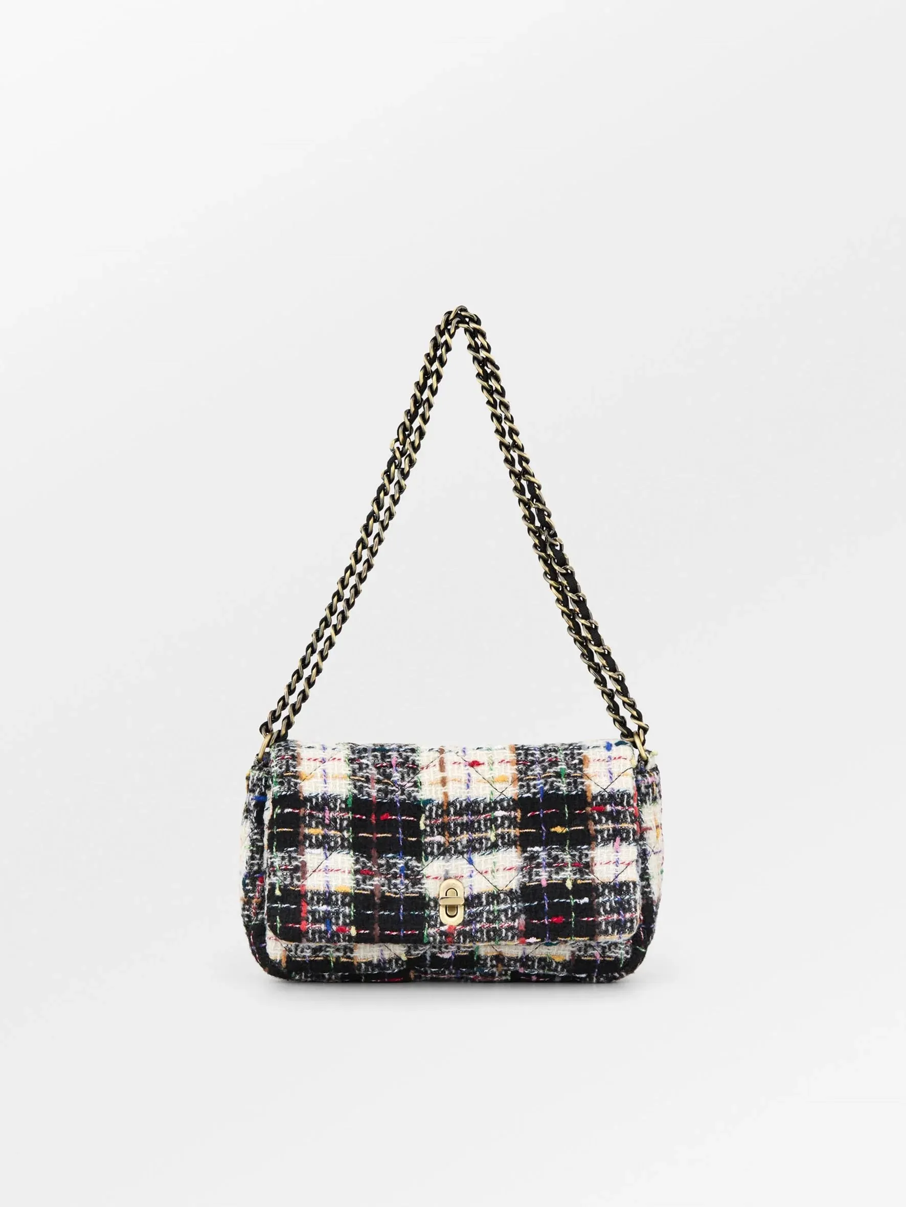 Boucle Checked Hollis Bag - Zwart