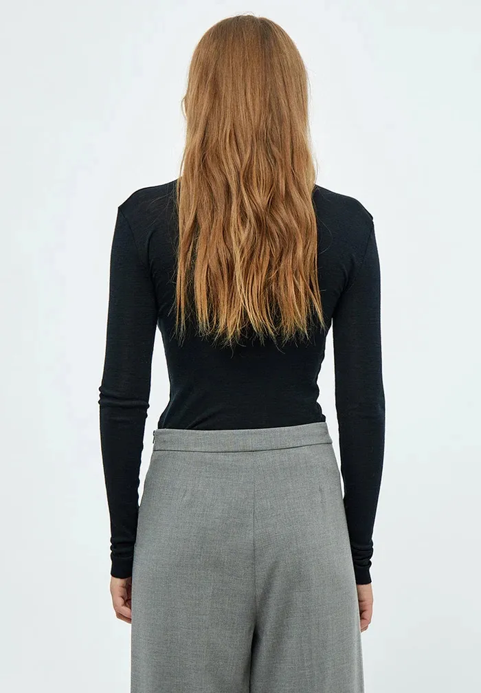 MSCally Roll Neck Long Sleeve Top - Zwart - Afbeelding 2