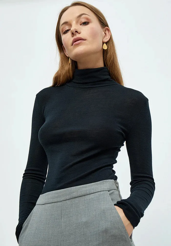 MSCally Roll Neck Long Sleeve Top - Zwart - Afbeelding 5
