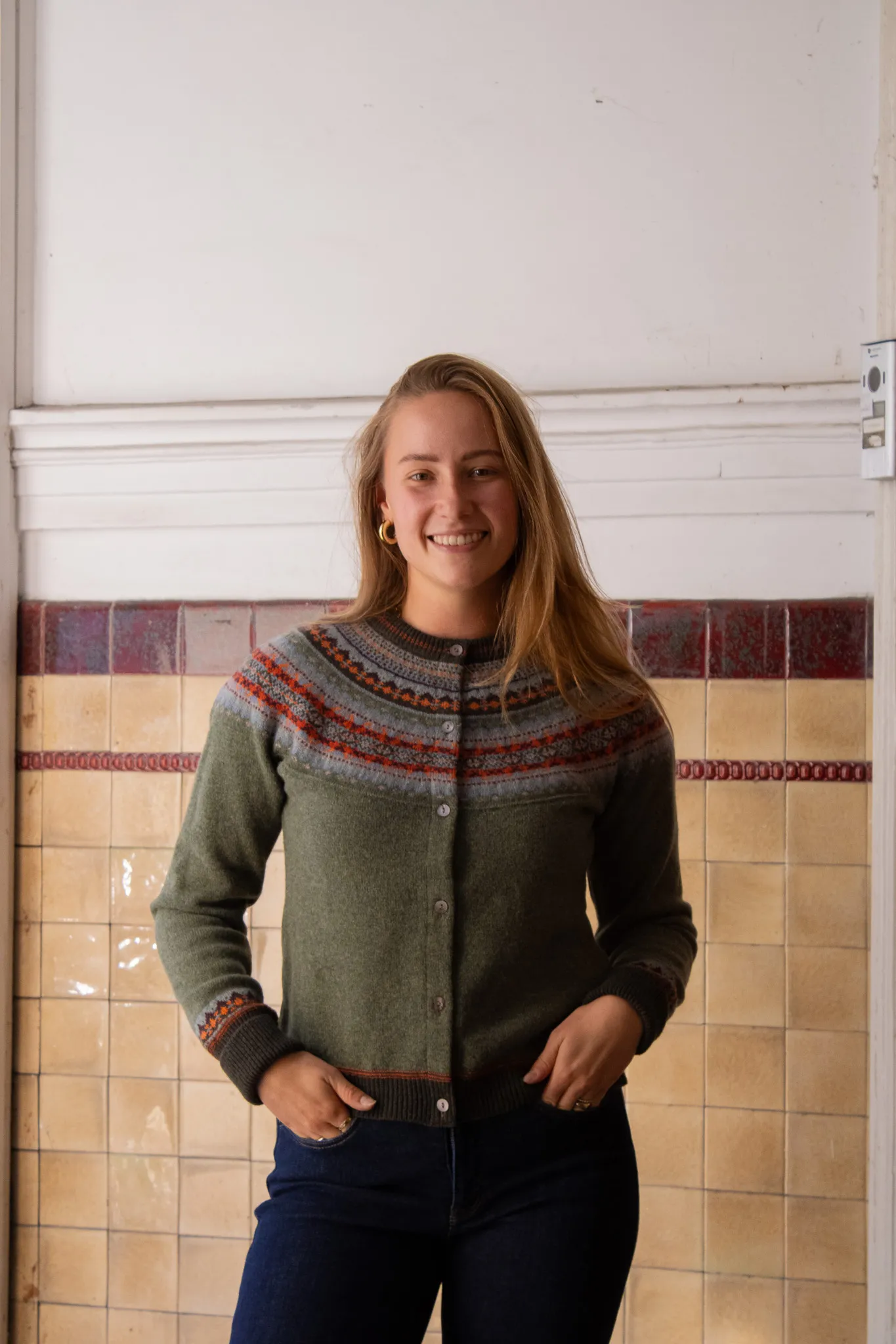 Alpine Short Cardigan - Army green