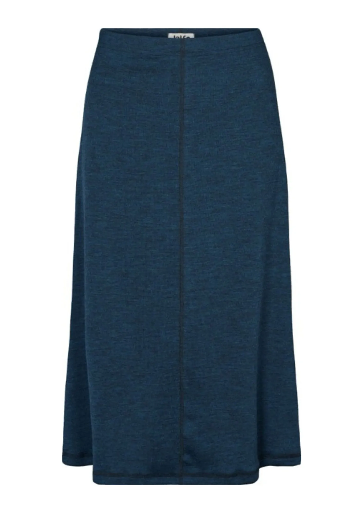 Long skirt wool rib melange - petrol