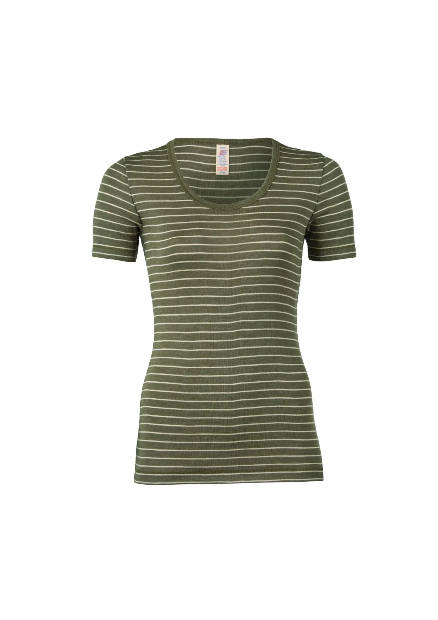 Ladies s/s stripe - Olijf