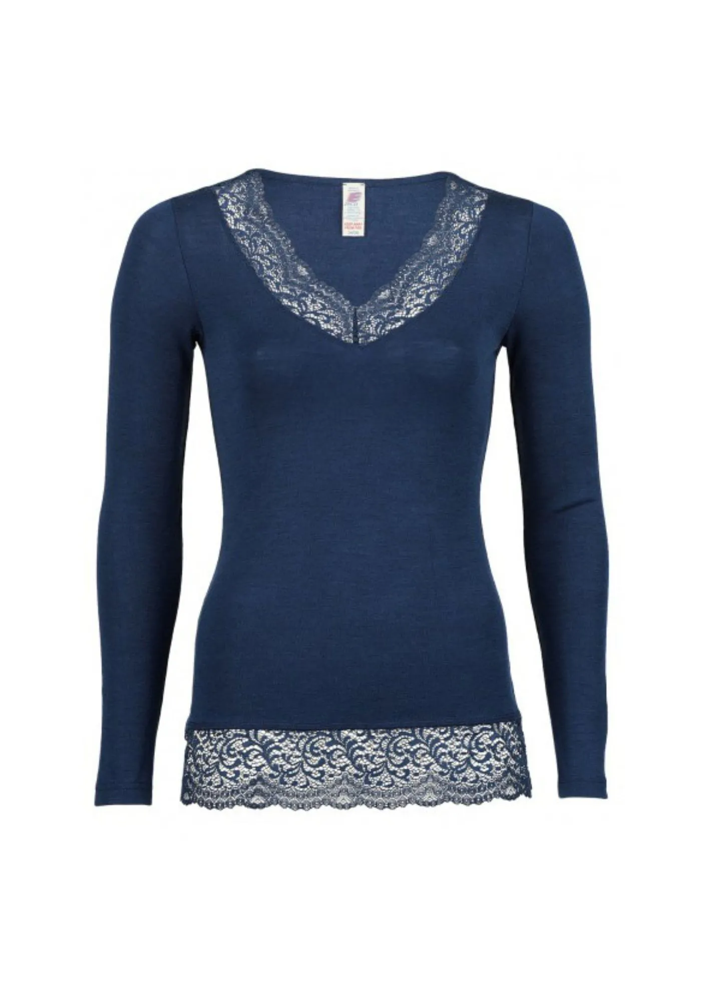 Engel Ladies Shirt L/S Lace - Donkerblauw